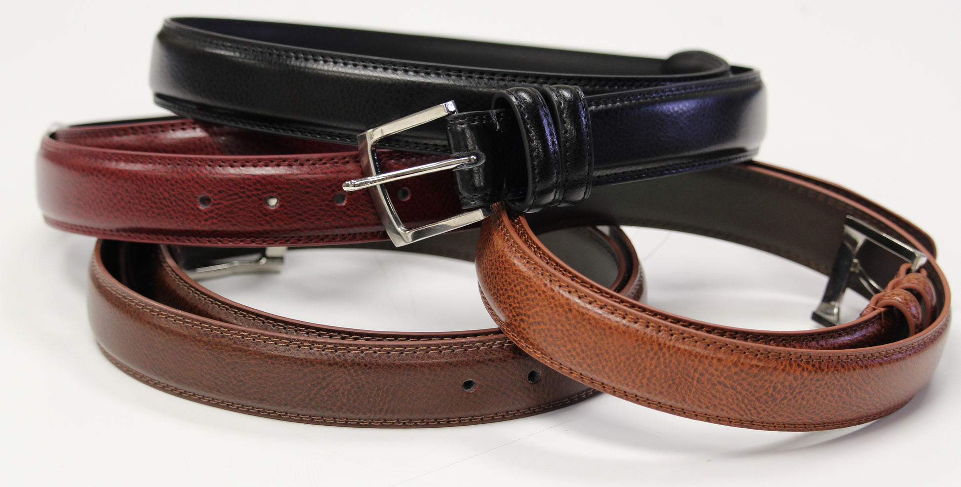 Padded Leather Dress Belt