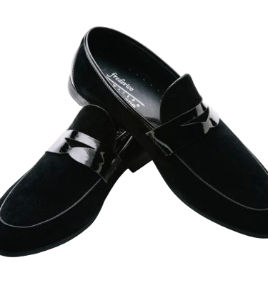 "New Yorker" Black Suede Frederico Leone Tuxedo Shoes